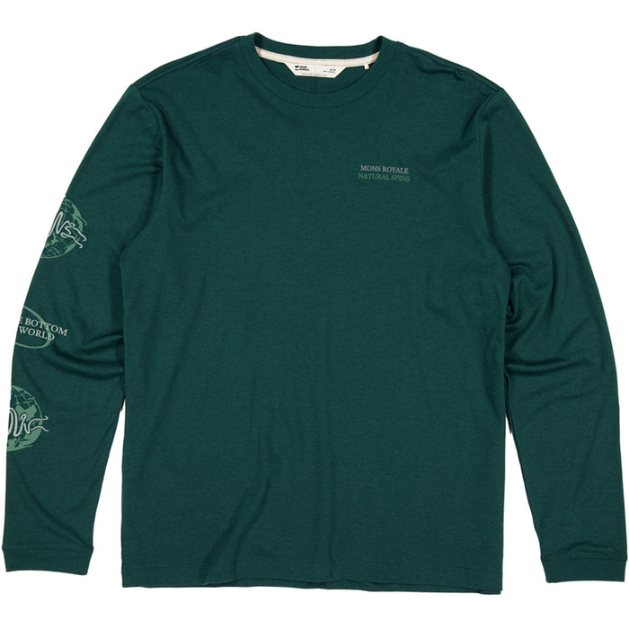 Mons Royale Yonder Merino Organic Cotton Long-Sleeve T-Shirt - Men's Dark Pine