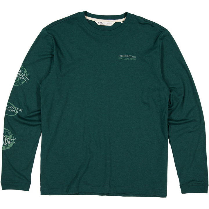Mons Royale Yonder Merino Organic Cotton Long-Sleeve T-Shirt - Men's Dark Pine