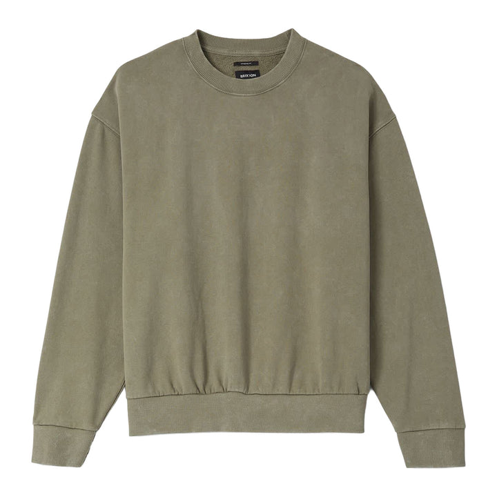 Brixton Baseline Crew Fleece - Men's Olive Surplus Vintage Wash