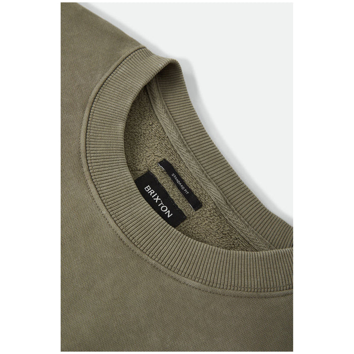 Brixton Baseline Crew Fleece - Men's Olive Surplus Vintage Wash
