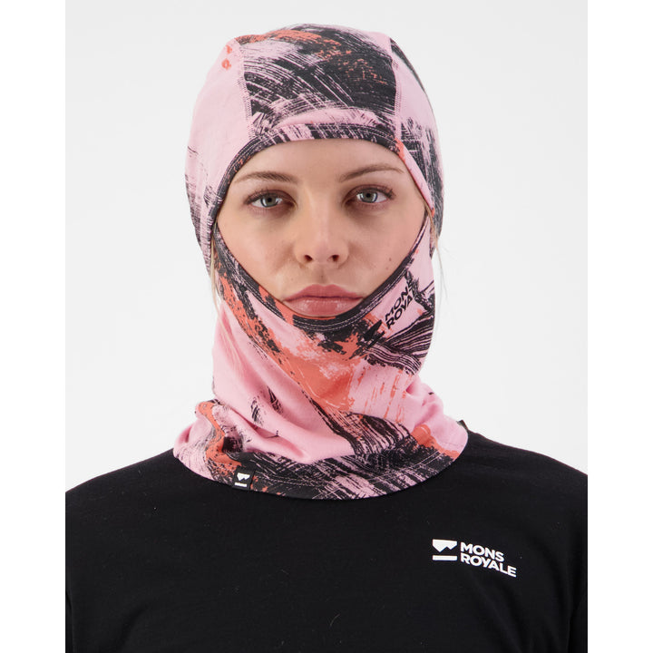 Mons Royale Santa Rosa Merino Flex 200 Balaclava Paintbrush Pink