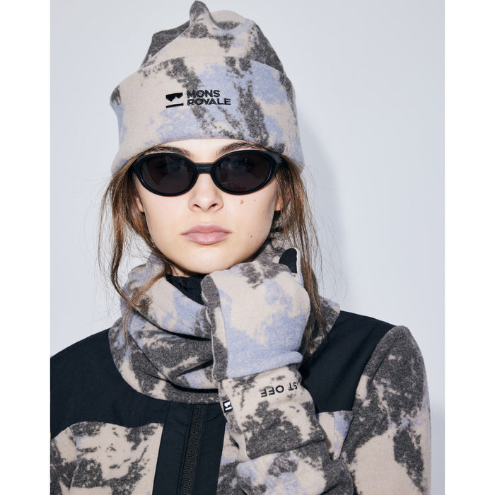 MONS ROYALE Pileup Wool Beanie Mtn Camo Moonstone
