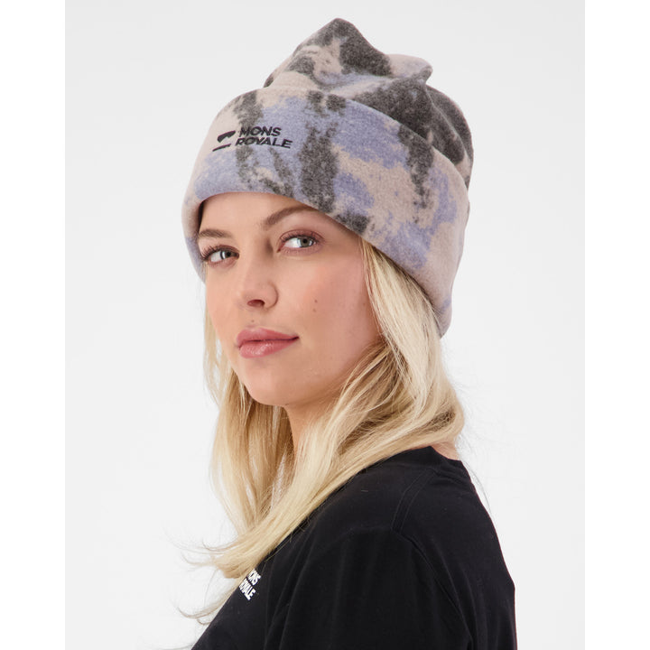 MONS ROYALE Pileup Wool Beanie Mtn Camo Moonstone