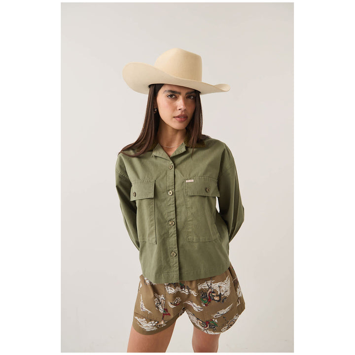 Brixton Utopia Overshirt - Women's Washed Olive Surplus