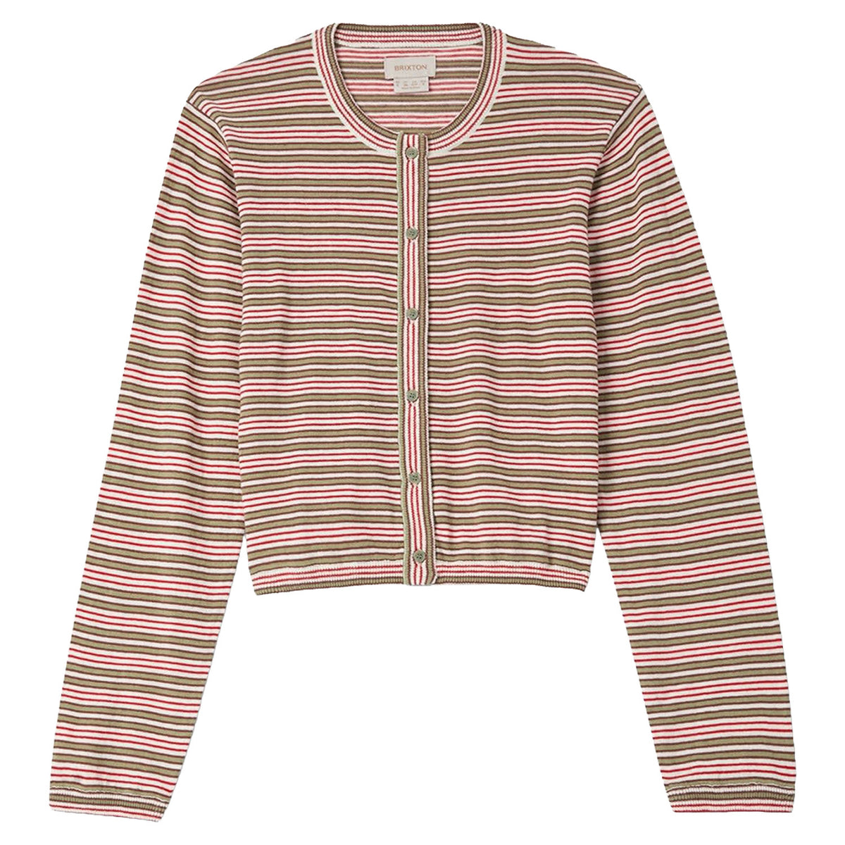 Brixton Bixby Lightweight Cardigan - Women's Green Multi Stripe