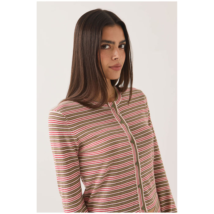 Brixton Bixby Lightweight Cardigan - Women's Green Multi Stripe