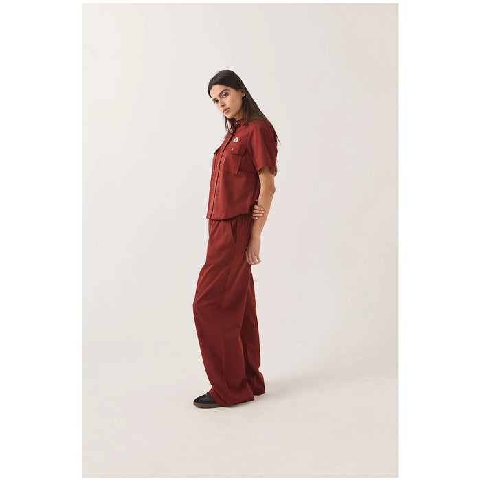 Brixton Mechanics Short-Sleeve Woven Shirt - Women's Dark Brick