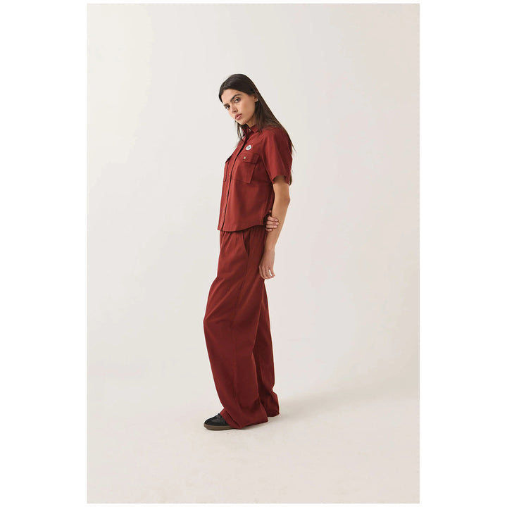 Brixton Mechanics Short-Sleeve Woven Shirt - Women's Dark Brick