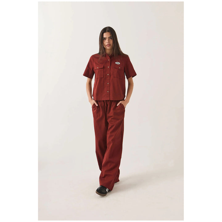 Brixton Mechanics Short-Sleeve Woven Shirt - Women's Dark Brick