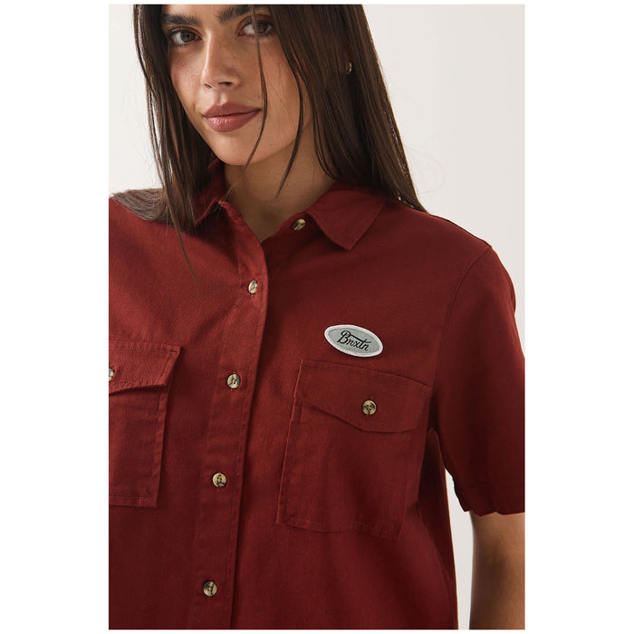 Brixton Mechanics Short-Sleeve Woven Shirt - Women's Dark Brick