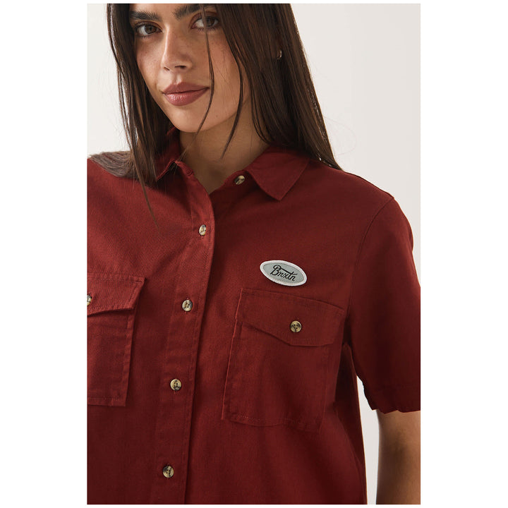 Brixton Mechanics Short-Sleeve Woven Shirt - Women's Dark Brick