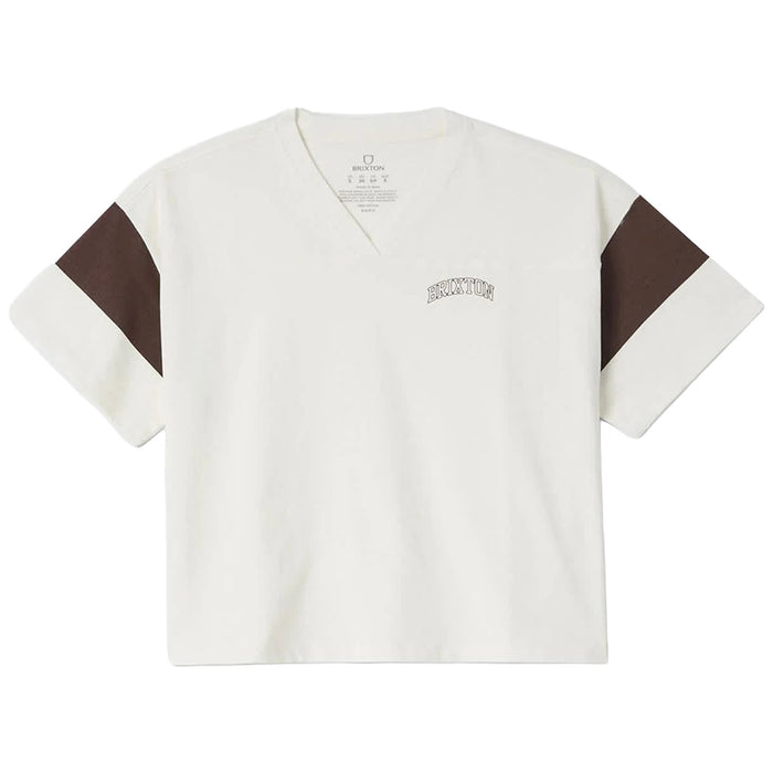 Brixton Boxy Cropped Football T-Shirt - Women's Off White