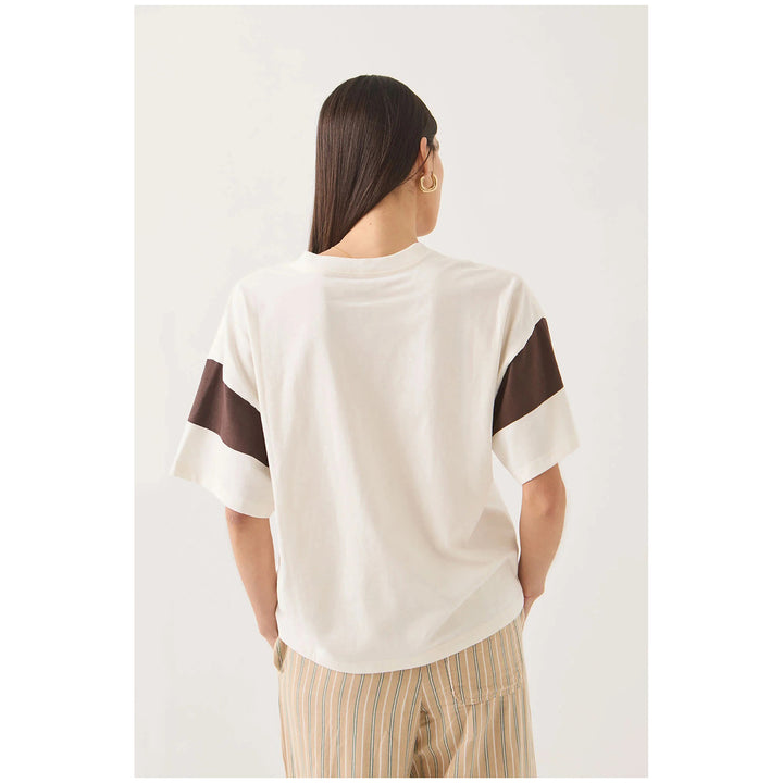 Brixton Boxy Cropped Football T-Shirt - Women's Off White