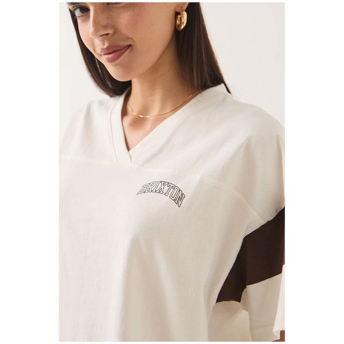 Brixton Boxy Cropped Football T-Shirt - Women's Off White