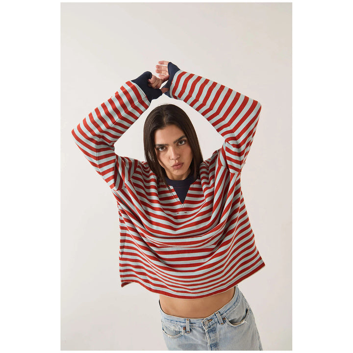 Brixton Retro Long-Sleeve Crew - Women's Sea Grass/Rust