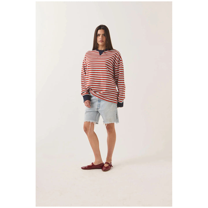 Brixton Retro Long-Sleeve Crew - Women's Sea Grass/Rust