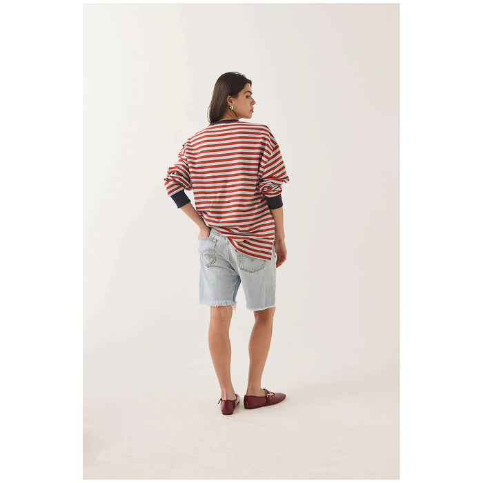 Brixton Retro Long-Sleeve Crew - Women's Sea Grass/Rust
