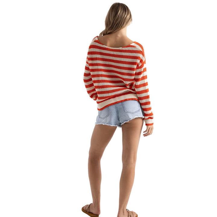 Volcom Waldo Sweater - Women's Persimmon/White