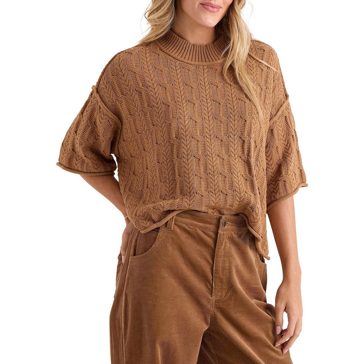 Volcom Oversize Cable Sweater - Women's Camel