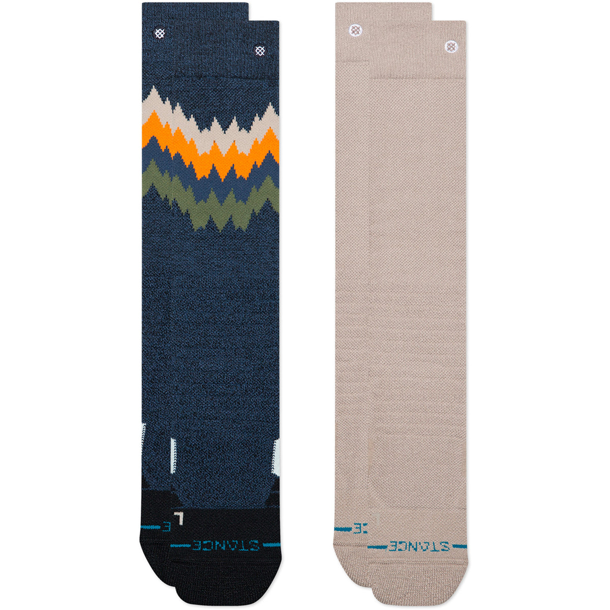 Stance Thompson Mid Poly Snow Socks - 2 Pack - Kids' Navy Heather
