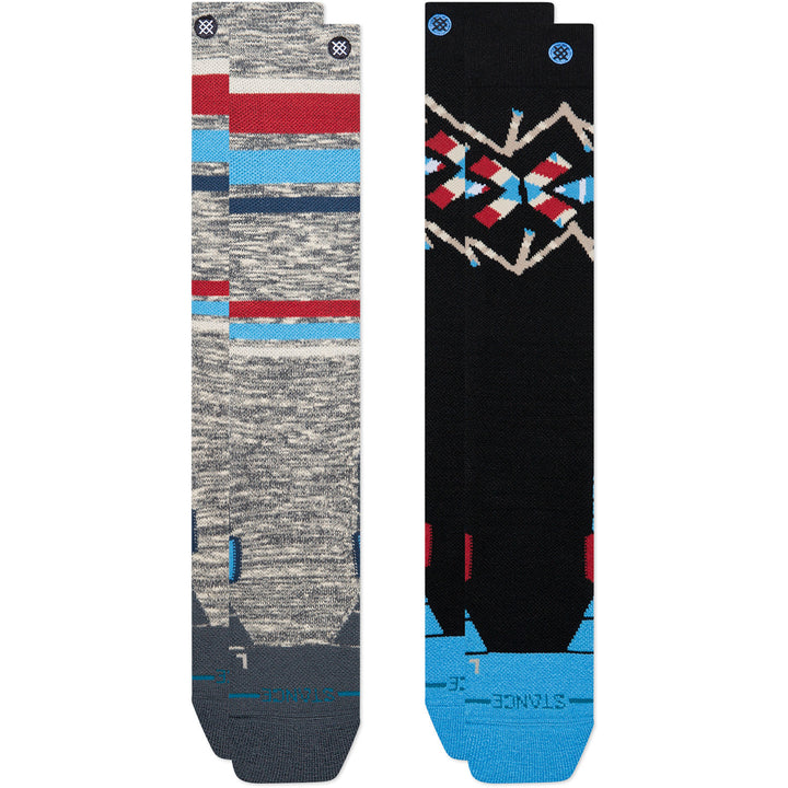 Stance Stripe Up Mid Poly Snow Socks - 2 Pack Windward Blue