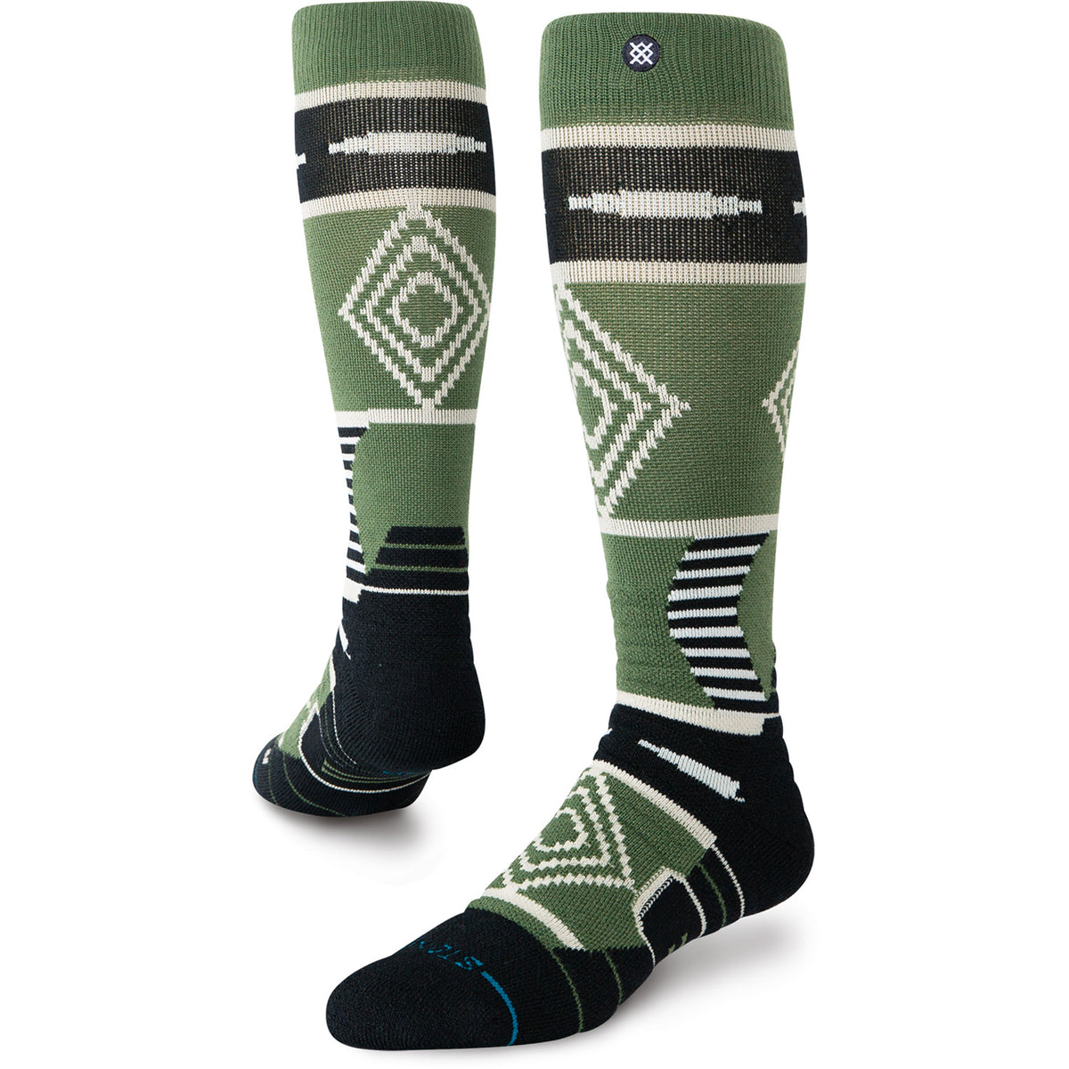 Stance Temple Mid Wool Snow Socks Olive
