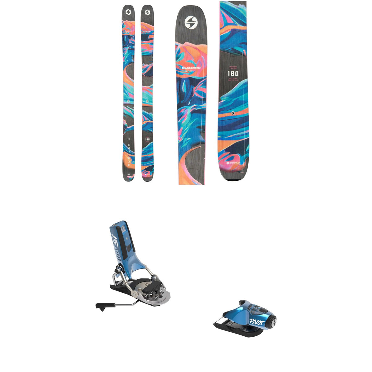 Blizzard Rustler 11 Skis + Look Pivot 2.0 15 GW Ski Bindings 2027