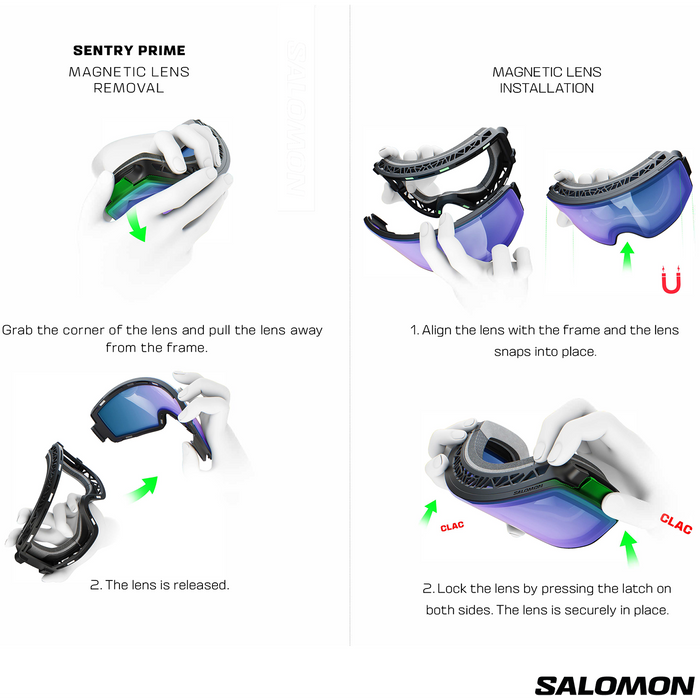 Salomon Sentry Prime Sigma Goggles Marshmallow/Sigma Gun Metal + Sigma Light Blue