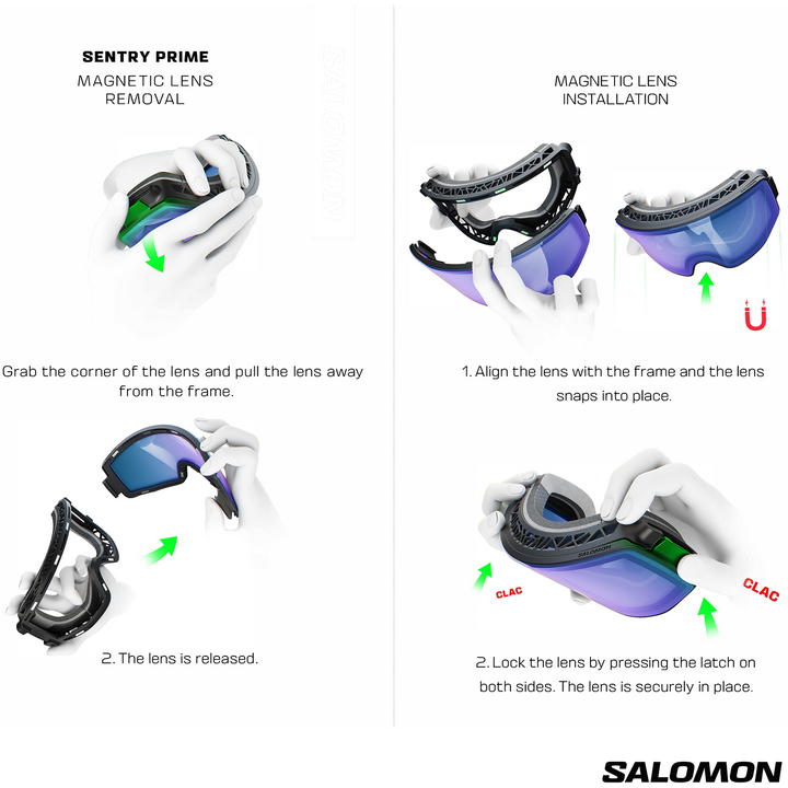 Salomon Sentry Prime Sigma Goggles Marshmallow/Sigma Gun Metal + Sigma Light Blue
