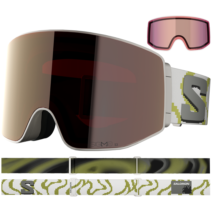 Salomon Sentry Prime Sigma Goggles Marshmallow/Sigma Gun Metal + Sigma Light Blue