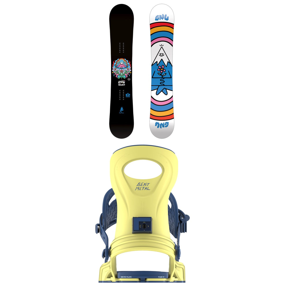 GNU Velvet C2 Snowboard + Bent Metal Metta Snowboard Bindings - Women's 2026