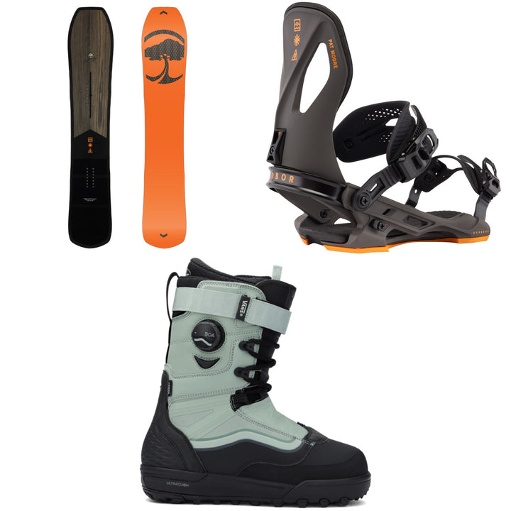 Arbor Carbon Coda Snowboard + Cypress Snowboard Bindings + Vans Infuse Snowboard Boots 2026