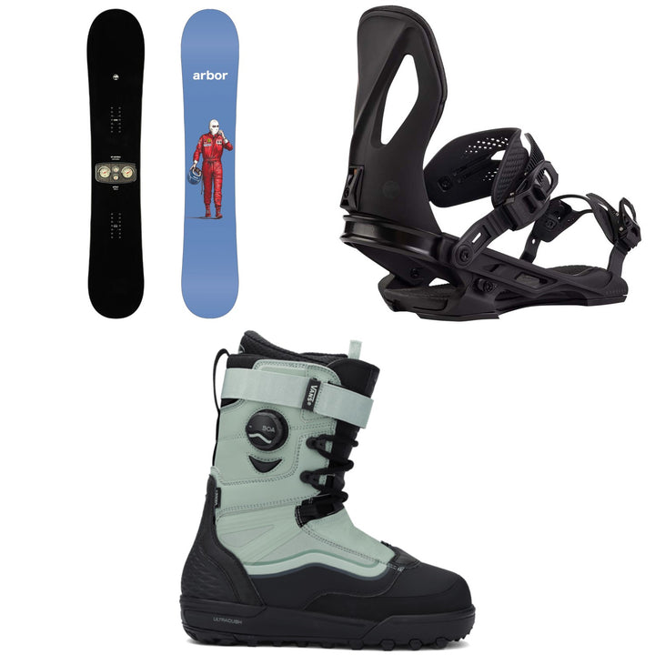 Arbor El Camino Snowboard + Cypress Snowboard Bindings + Vans Infuse Snowboard Boots 2026
