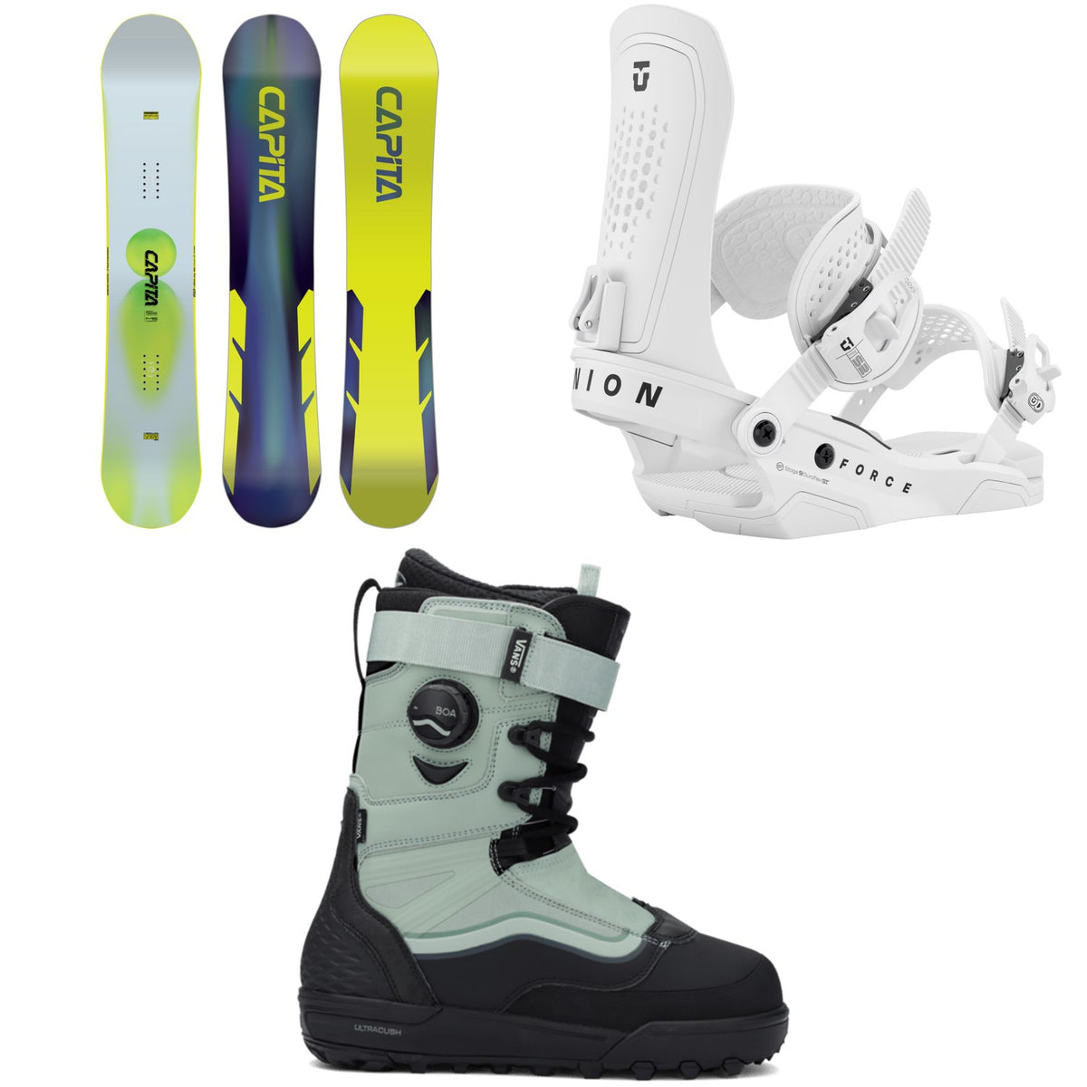 CAPiTA Mercury Snowboard + Union Force Snowboard Bindings + Vans Infuse Snowboard Boots 2026