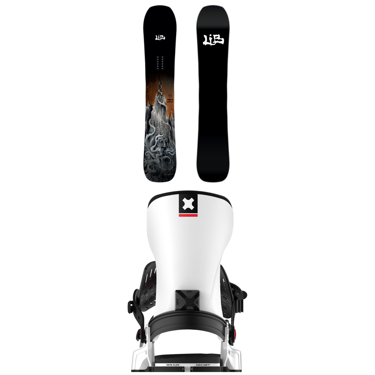 Lib Tech Skunk Ape C2X Snowboard + Bent Metal Transfer Snowboard Bindings 2026