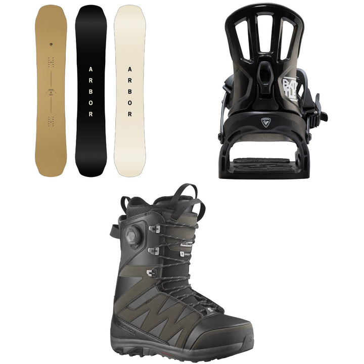 Arbor Element Decon Snowboard + Rossignol Battle Snowboard Bindings + Salomon X Approach Lace SJ Boa Snowboard Boots 2026
