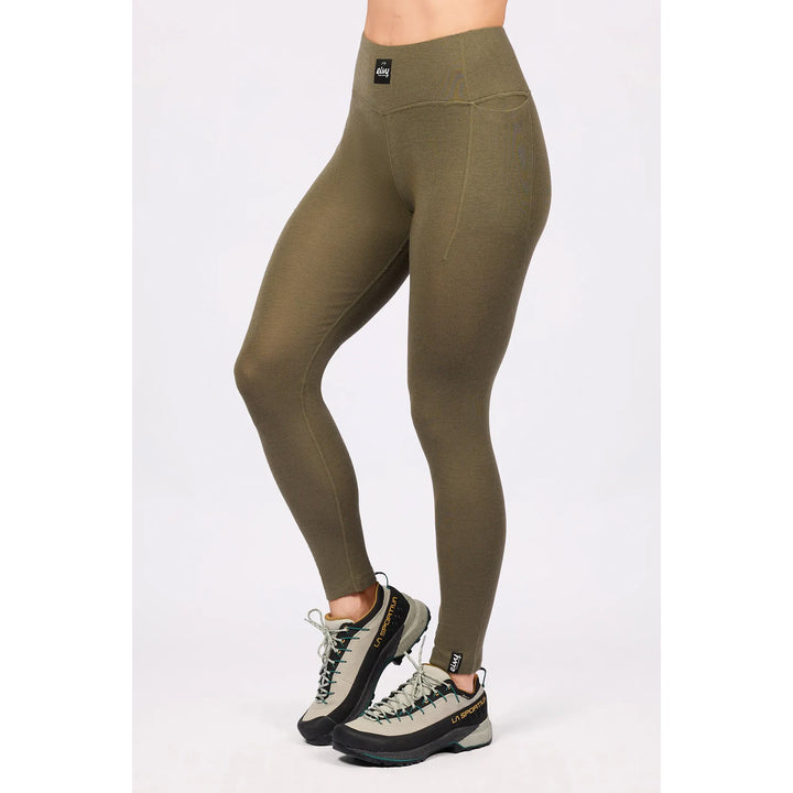 Eivy Pocket Merino Wool Rib Tights - Women's Olive