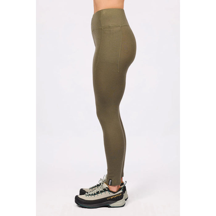 Eivy Pocket Merino Wool Rib Tights - Women's Olive