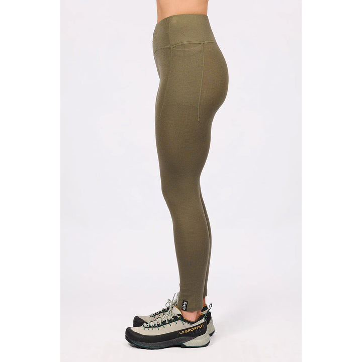 Eivy Pocket Merino Wool Rib Tights - Women's Olive