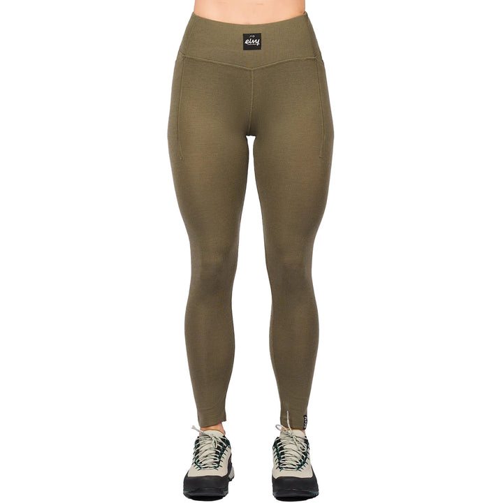 Eivy Pocket Merino Wool Rib Tights - Women's Olive