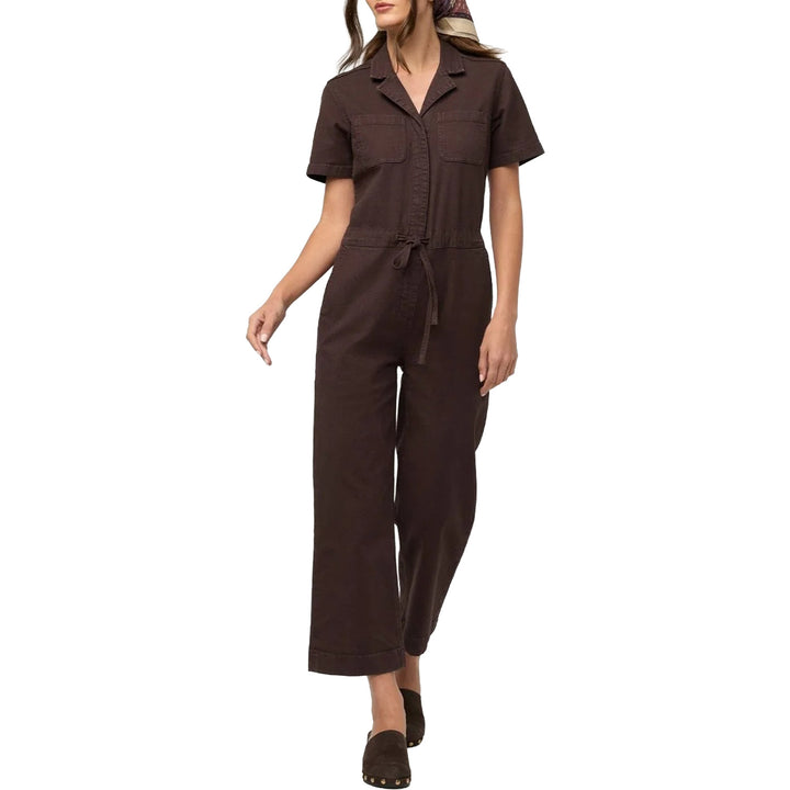 DU/ER Stretch Canvas Girlfriend Jumpsuit - Women's Garment Dye Espresso