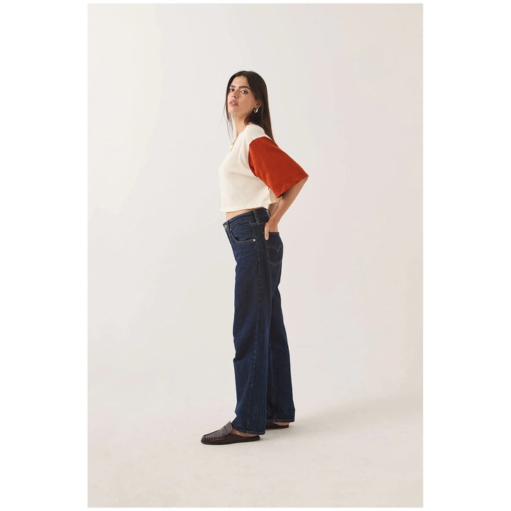 Brixton Carefree Organic GD Cropped Henley Top - Women's Off White/Rust