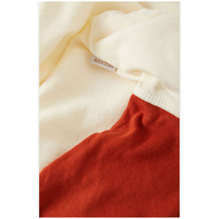 Brixton Carefree Organic GD Cropped Henley Top - Women's Off White/Rust