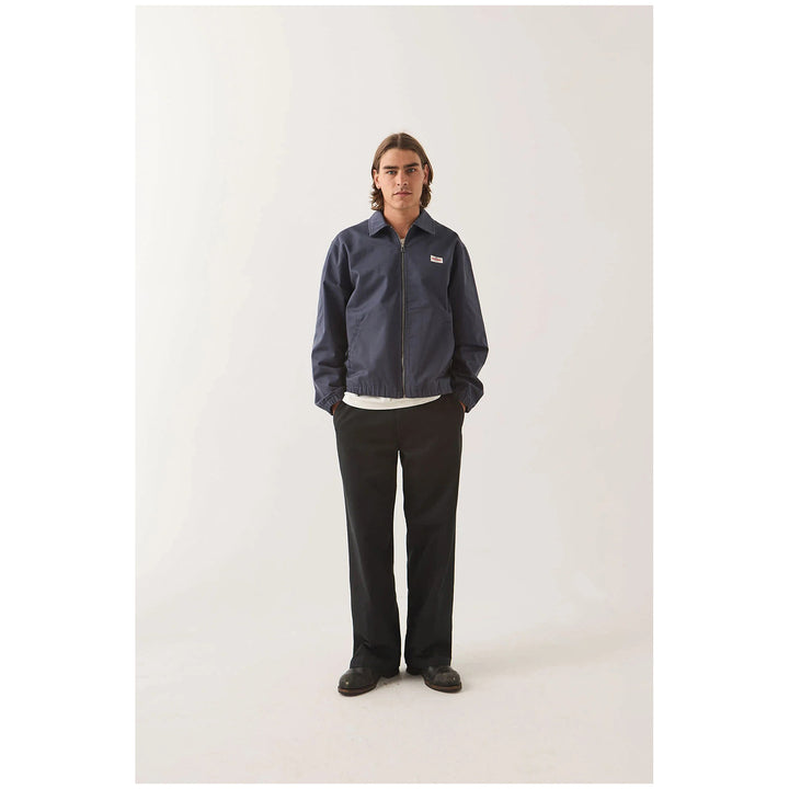 Brixton Trademark Lightweight Garage Zip Jacket - Men's Washed Navy