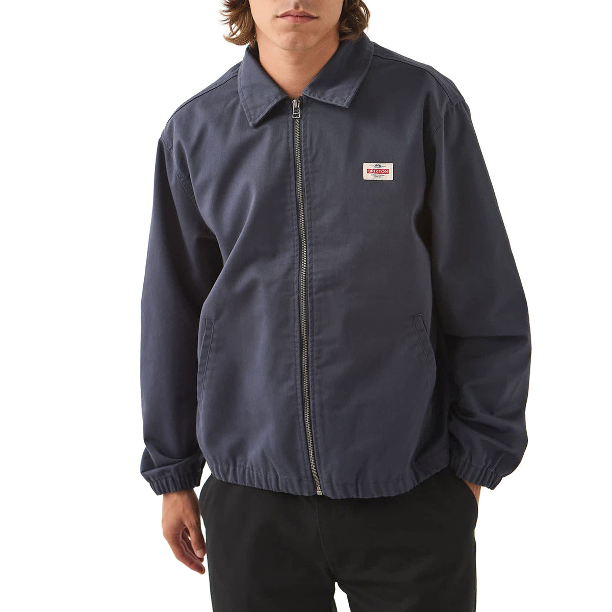 Brixton Trademark Lightweight Garage Zip Jacket - Men's Washed Navy