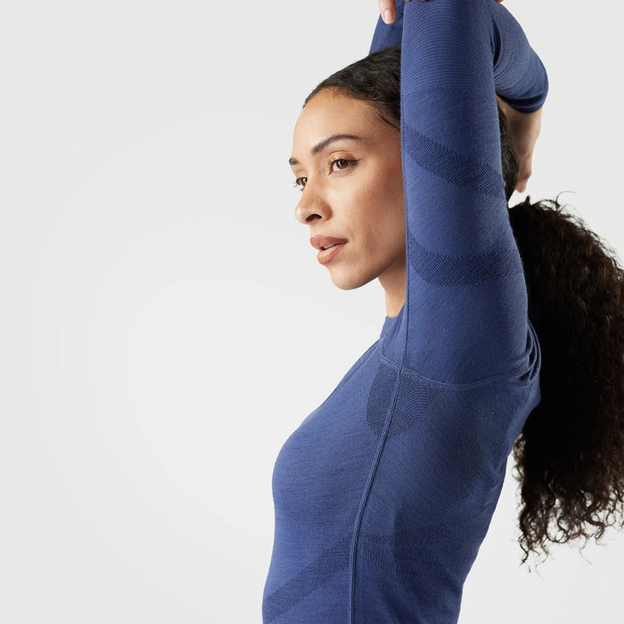 Smartwool Intraknit Thermal Merino Base Layer Crew Top - Women's Nightfall Blue-Deep Navy