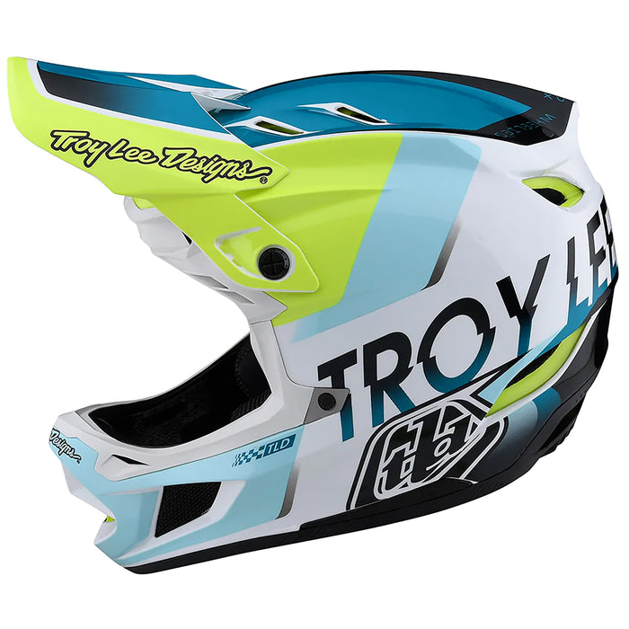Troy Lee Designs D4 Composite Bike Helmet White/Green