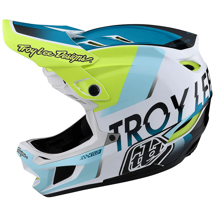 Troy Lee Designs D4 Composite Bike Helmet White/Green