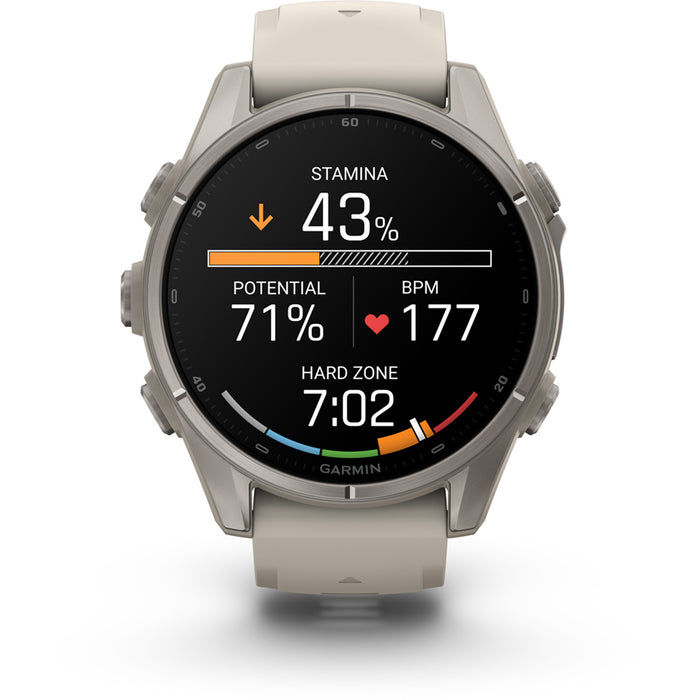 Garmin fenix 9 Smartwatch Titanium with Fog Gray Silicone Band