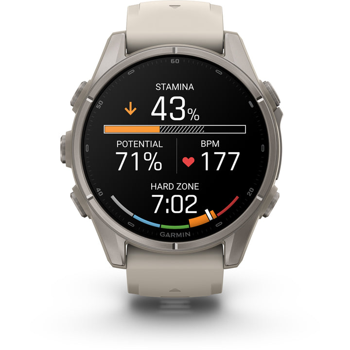 Garmin fenix 9 Smartwatch Titanium with Fog Gray Silicone Band